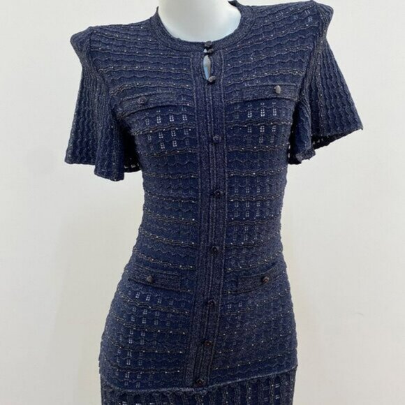 Sandro Paris Knitted Rhinestone Maxi Dress - Picture 4 of 11